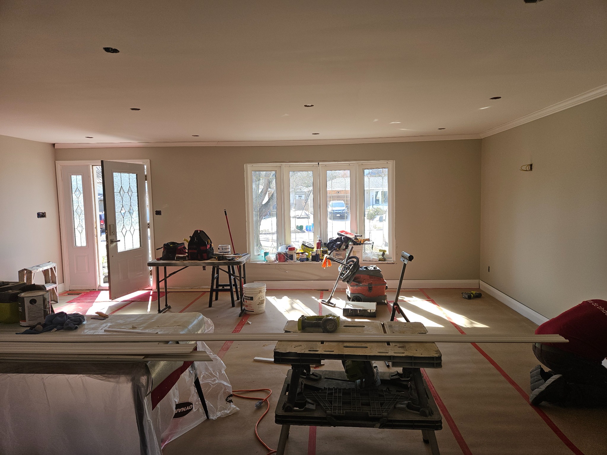 Main-floor renovation during construction
