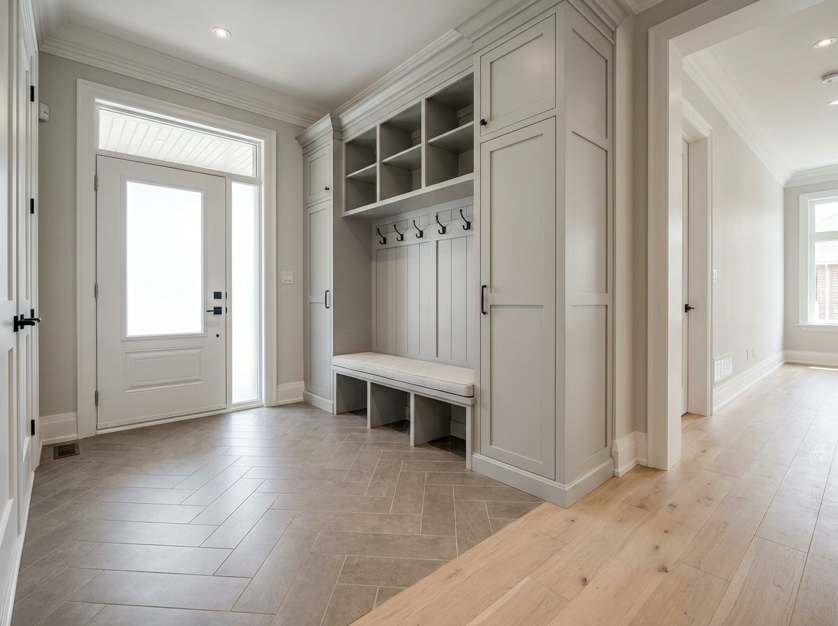 Precision herringbone tile installation